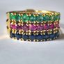 14ct Gold Sapphire, Ruby And Emerald, Harem Ring. High Quality Precious Stones. Image 2