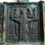 Antique Russian Orthodox Bronze Triptych Icon Image 4