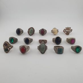Bohemian Antique Jewellery Bundle 15 Mixed Brass Statement Rings
