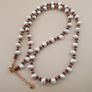 Natural Freshwater Pearl Necklace with Vintage Tiny Jasper Beads Image 7