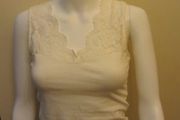 H&amp;M" white top with lace front