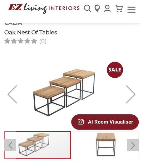Set of 3 beautiful solid oak nested tables