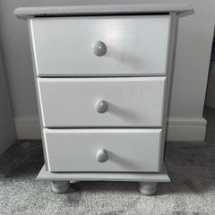 Solid Wood 3 Drawer Bedside Locker