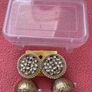 Traditional Gold Kundan Jhumka Earrings with Pearl Drops Image 2