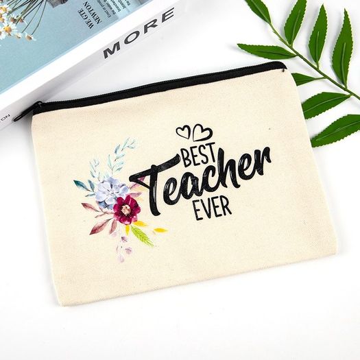 Best Teacher Ever Makeup Bag Pencil Pouch