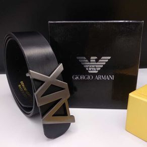 Giorgio Armani Exchange Reversible Mens Belt Leather One Size Black Brown Dark