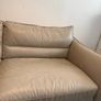 3 Seater Leather Sofa  220cm Neutral Beige Image 9