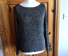 Marks and Spencer Ladies Black and Gold Sparkle  jumper L 14/16 includes postage
