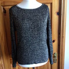 Marks and Spencer Ladies Black and Gold Sparkle  jumper L 14/16 includes postage