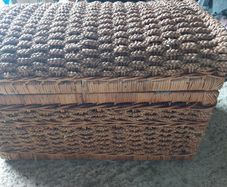Beautiful wicker chest Collect today..I need space don't want tostore outside.