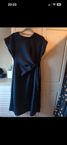 Virgos navy dress with side tie - suit 12-14