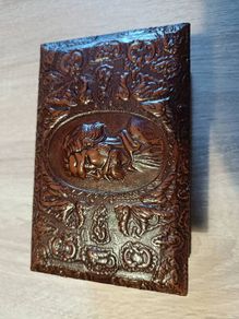 Vintage leather trinket box