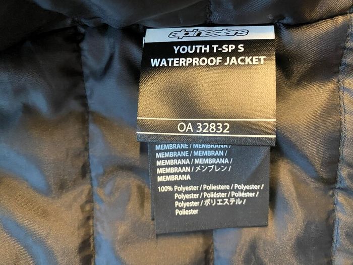 Motorcycle jacket Alpinestars YOUTH T-SP S waterproof