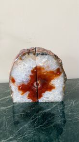 Agate geode can be used as book ends, stone pair