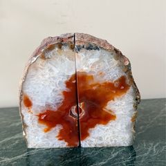 Agate geode can be used as book ends, stone pair