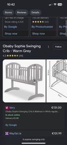 sophie swinging crib