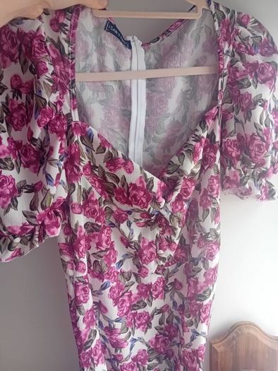 sweetheart floral midi dress