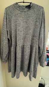 New Look Marl Grey Turtleneck Jumper Dress
