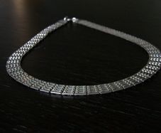 Vintage Solid Silver Collar Necklace, Birmingham 1976, 38cm, 26g