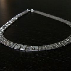 Vintage Solid Silver Collar Necklace, Birmingham 1976, 38cm, 26g