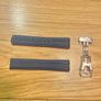 Omega style blue rubber strap with folding clasp. Replacement Watch Band Image 10