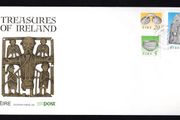 1991 Ireland Forth Definitive Stamp Series (5p Dunamase Food Vessel, 20p Gold Dress Fastener &amp; IR5 St. Patrick Bell Shrine) An Post First Day Cover (FDC)