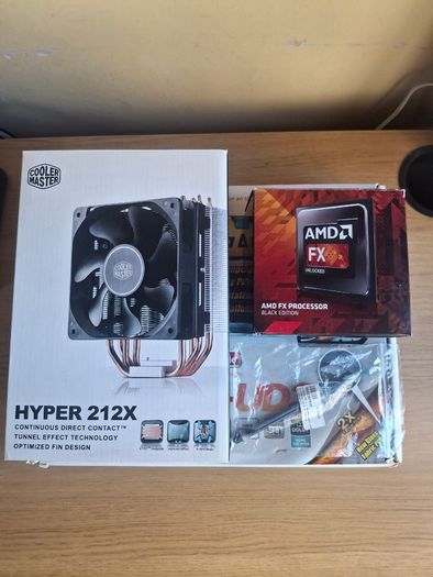 Gigabyte 990FXA  AM3+ motherboard, 16GB DDR3, 2 x AMD FX8350 CPUs, CPU cooler