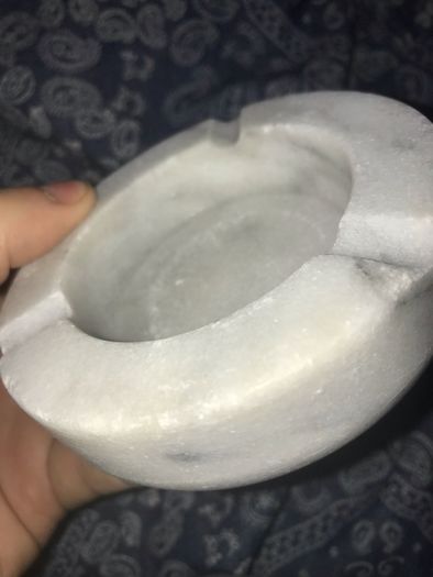 White heavy marble ashtray