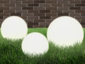 6 Piece LED Bowl Lamp Set Spherical 20/30/40 cm PMMA