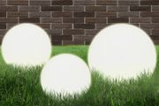 6 Piece LED Bowl Lamp Set Spherical 20/30/40 cm PMMA