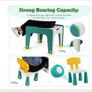 Kids Table Chair Set Kids Building Block Game Table for Children with 2 Chairs Learning Drawing Children Play Room Furniture Image 2