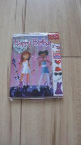 greeting card for the girl with stickers
