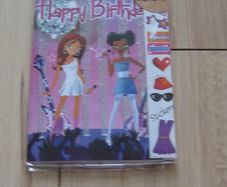 greeting card for the girl with stickers