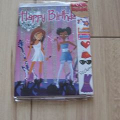 greeting card for the girl with stickers