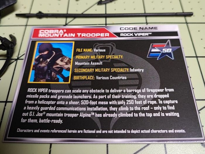 Gi Joe 50th Anniversary Cobra Rock Viper