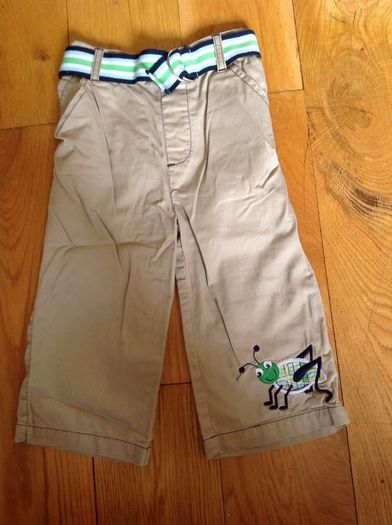Lightweight Beige 'Bug' Trousers with Belt Age 12-18 Months