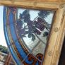 Antique French Mirror large freestanding 6 foot high with stained glass 1920s Beautiful patina a one of a kind piece Image 6