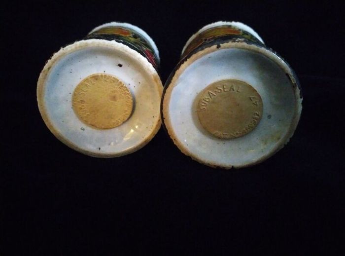 Midwinter , salt & pepper shakers, Stonehenge, Nasturtium, 1970s pottery, 1970s tablewear