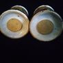 Midwinter , salt & pepper shakers, Stonehenge, Nasturtium, 1970s pottery, 1970s tablewear Image 3