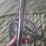 Chrome sleek mixer shower hose and head Image 3