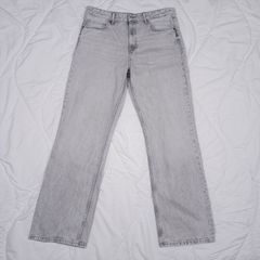 Zara Light Grey Stone Wash High Waisted Straight Leg Denim Jeans 16UK/44EU