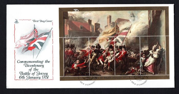 1981 Jersey The 200th Anniversary of The Battle over Jersey Commemorative Stamps Miniature Sheet First Day cover (FDC)