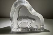 Vintage Edinburgh Crystal Cat Paperweight