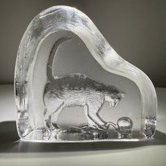 Vintage Edinburgh Crystal Cat Paperweight