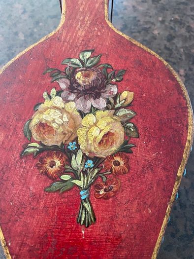 C1910 Antique Red-painted And Oil-gilt-decorated Decorative Only