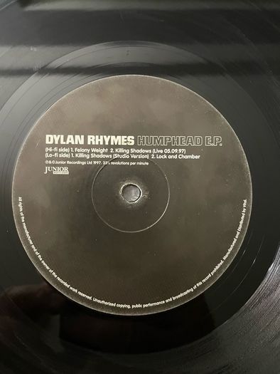 Dylan Rhymes - Humphead E.P - 1997 Junior Boys Own - JBO55