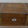 Antique Victorian  Brass Bounded Writing Box (WITH A KEY) 16" X 9" X 6,5" Image 4