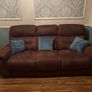 DFS suede 3 seater reclining sofa Image 8