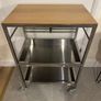 IKEA KUNGSFORS Stainless Steel Kitchen Trolley with Wooden Top Image 3