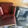 Two Leather reclining armchairs Image 6